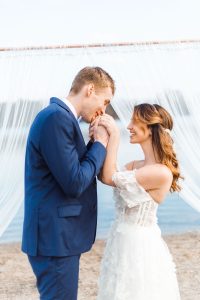 Boho Strand Hochzeit Inspiration mit Achat Scheiben: Trauung & Eheversprechen - Stefanie Lange Hochzeitsfotografie